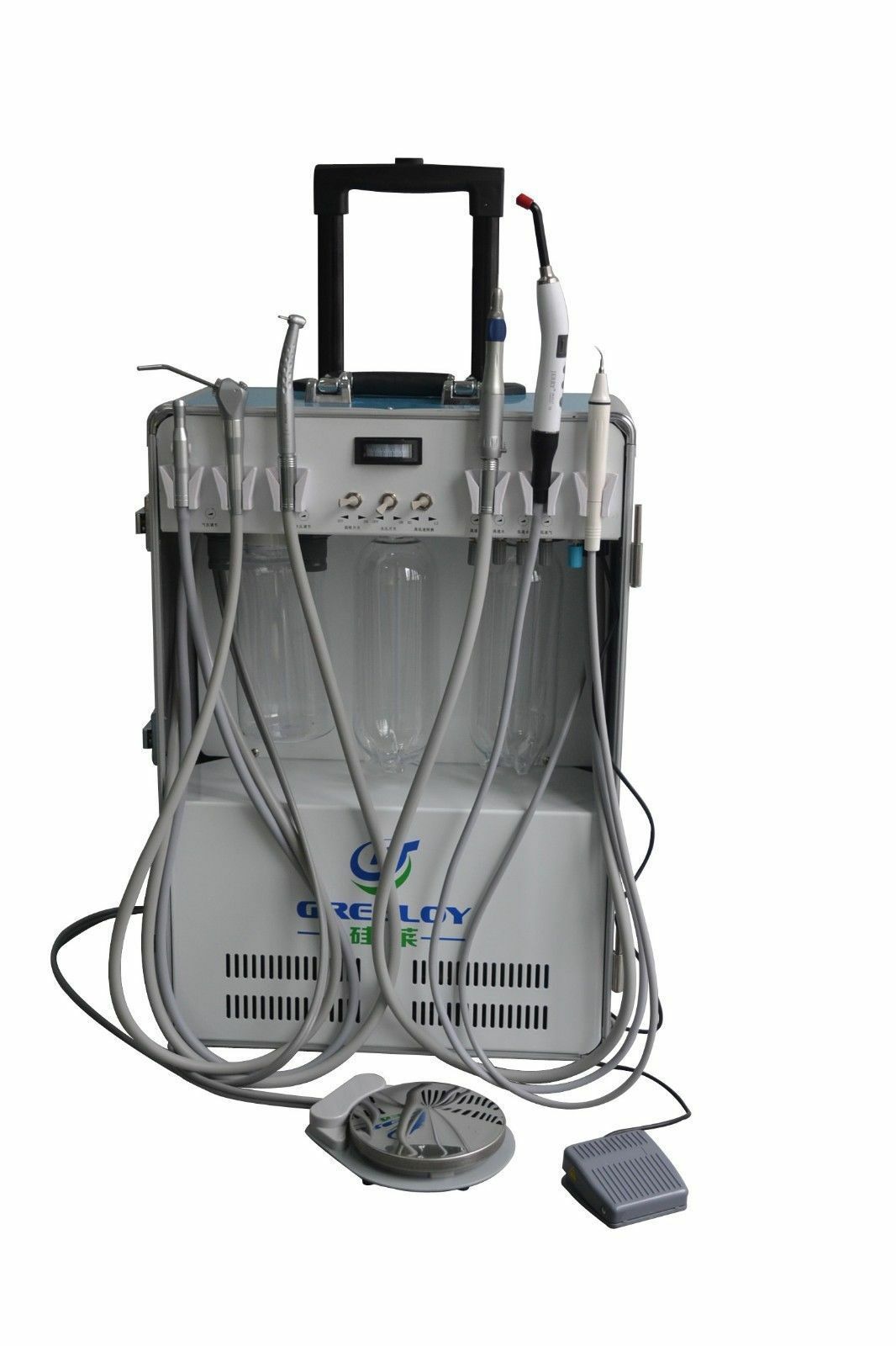 Greeloy GU-P206 Dental Portable Unit+Air Compressor+Curing Light+Scaler 2H 110V