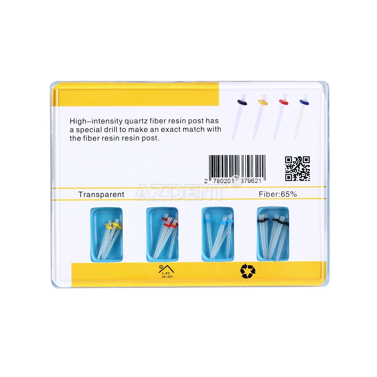AAA Dental Fiber Post Resin High-intensity Screw Thread Glass +4*Drills FDA CE