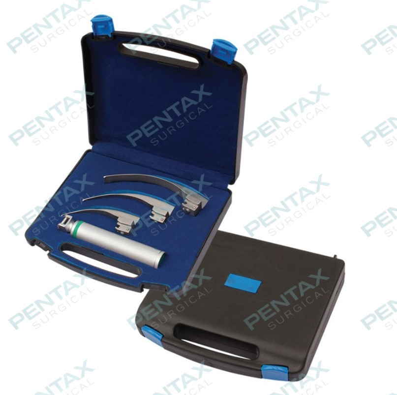 Top quality Anesthesia MAC Fiber Optic laryngoscope set 3 blades with battery CE