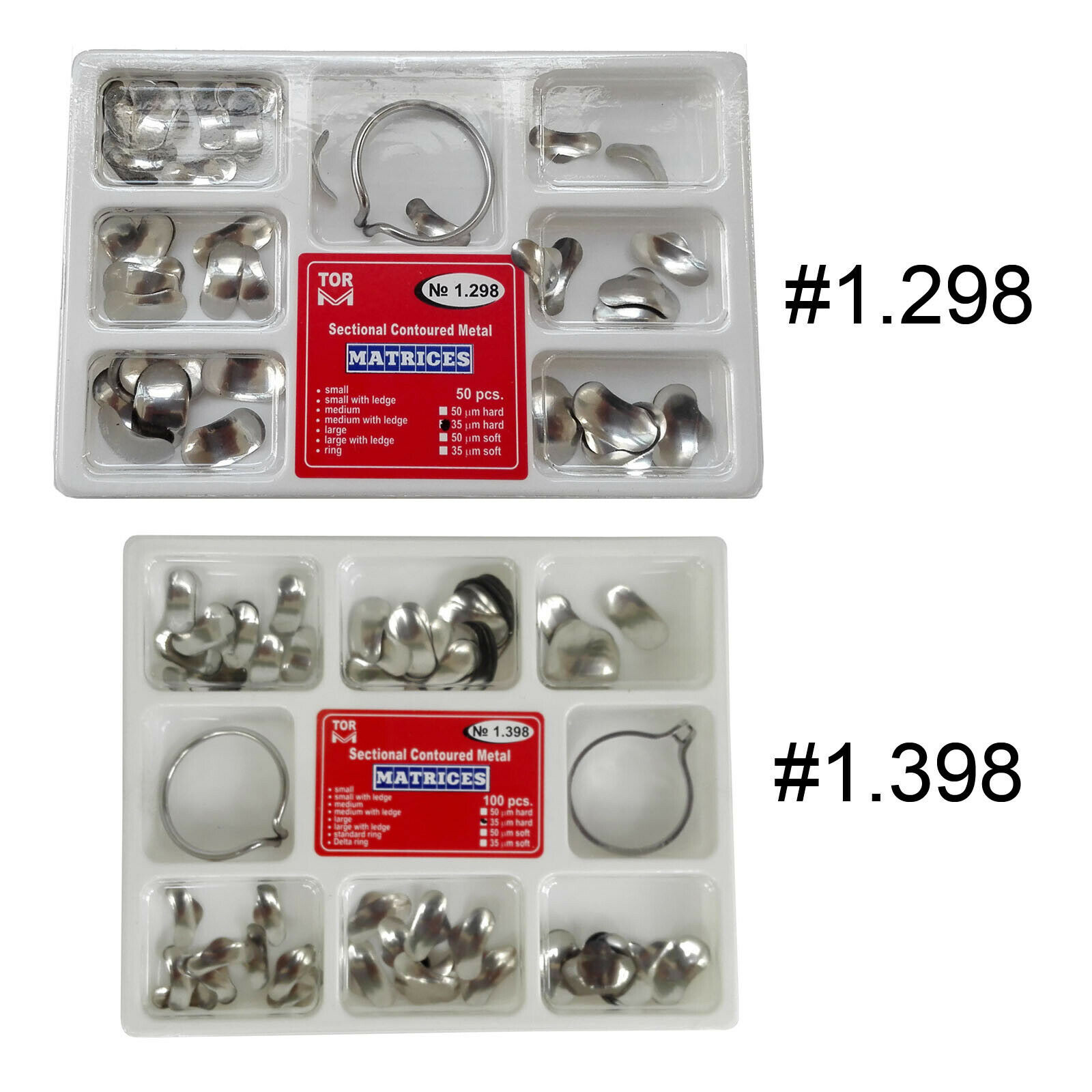 Dental TOR VM Matrices Metal Sectional Contoured Matrix 35μm/Hard Ring Clamp