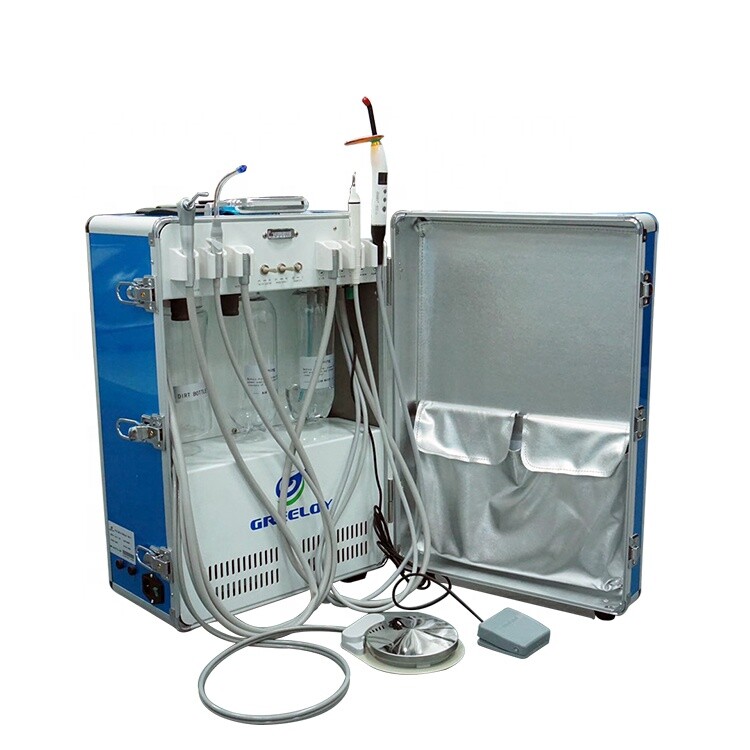 Portable Dental Unit GU-P206 with LED Curing Light + Scaler + 3-way Syringe 4H