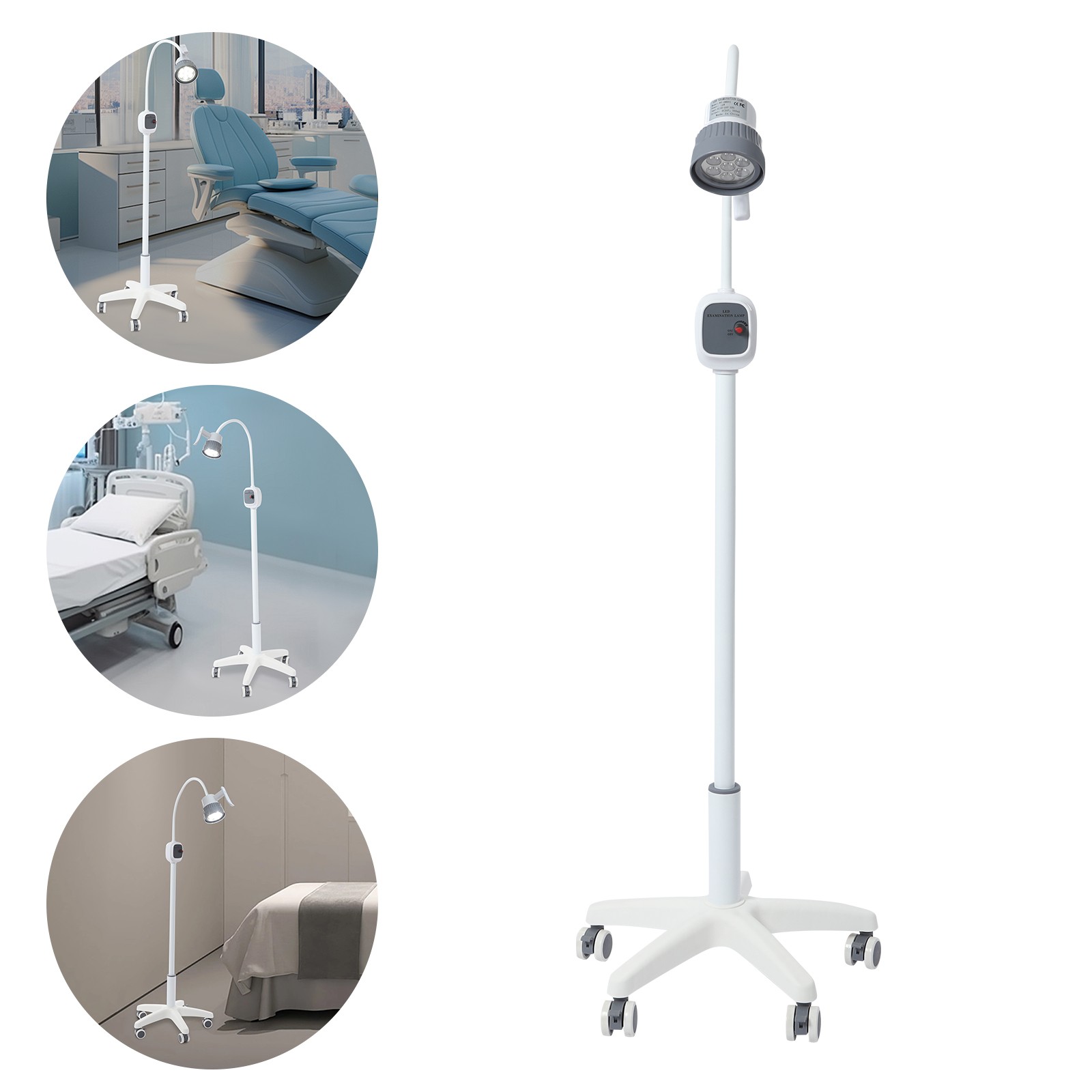 LED Surgical Examination Light Medical Exam Lamp Freestanding 5000-6000K White