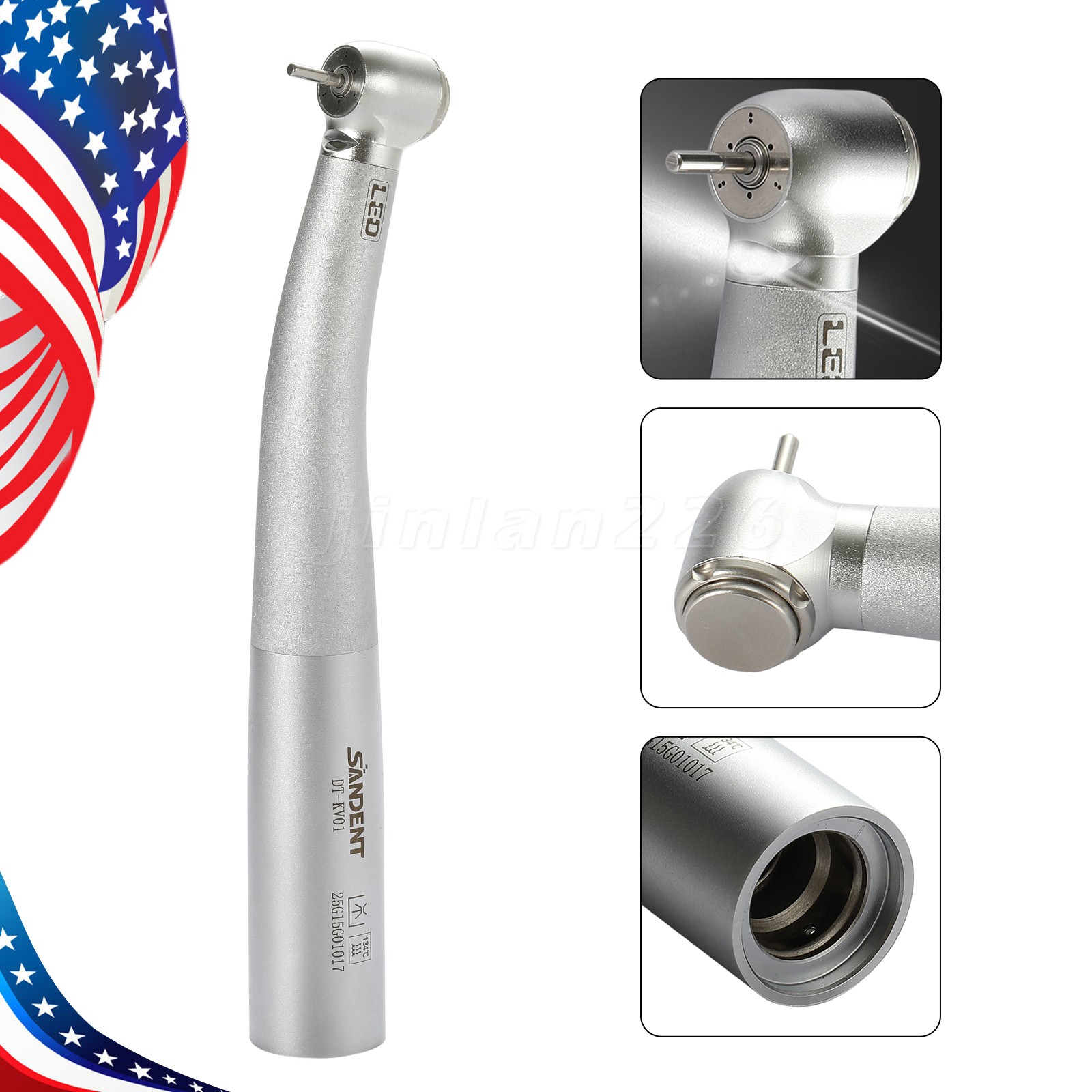 1-100*SANDENT Dental Fiber Optic 3 spray LED Handpiece MULTIflex LUX Coupler