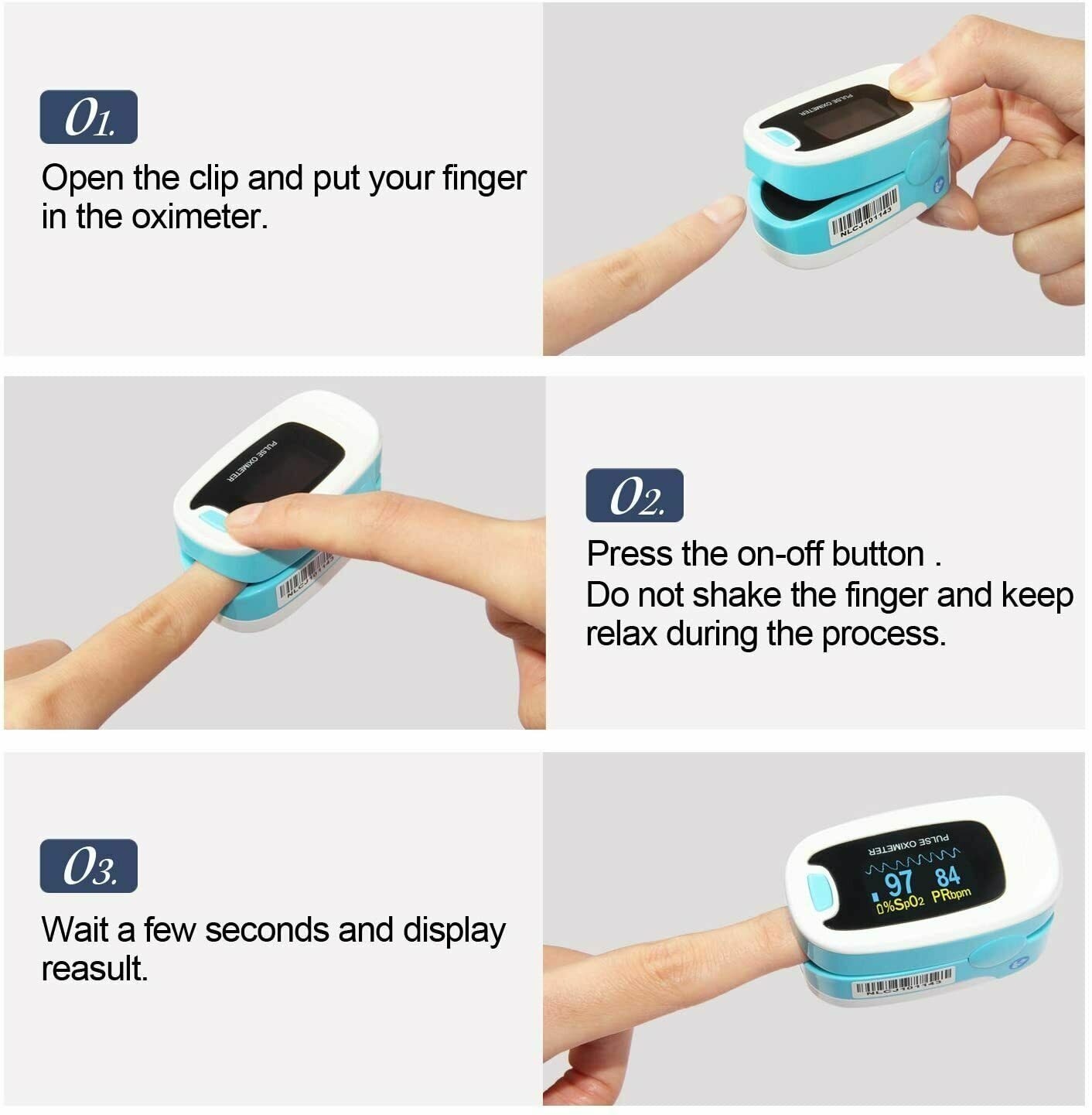 Contec Finger Pulse Oximeter SPO2 Meter Blood Oxygen PR O2 Patient Monitor FDA