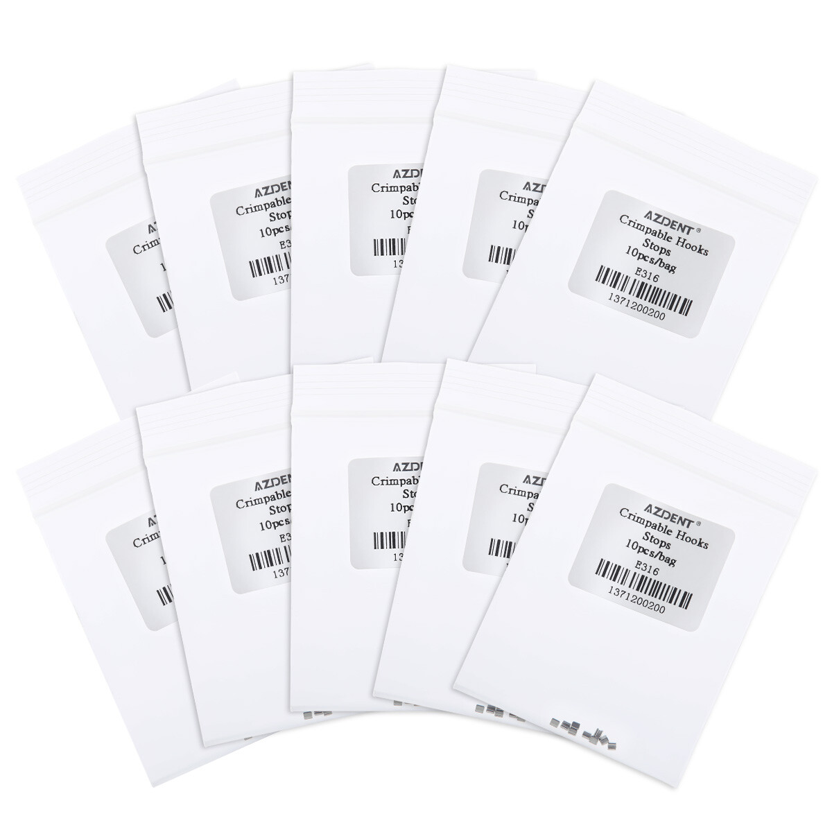 AZDENT Ortho Dental Crimpable Hooks 10pcs/pack Short/Long/Stop/Left/Right/Cross