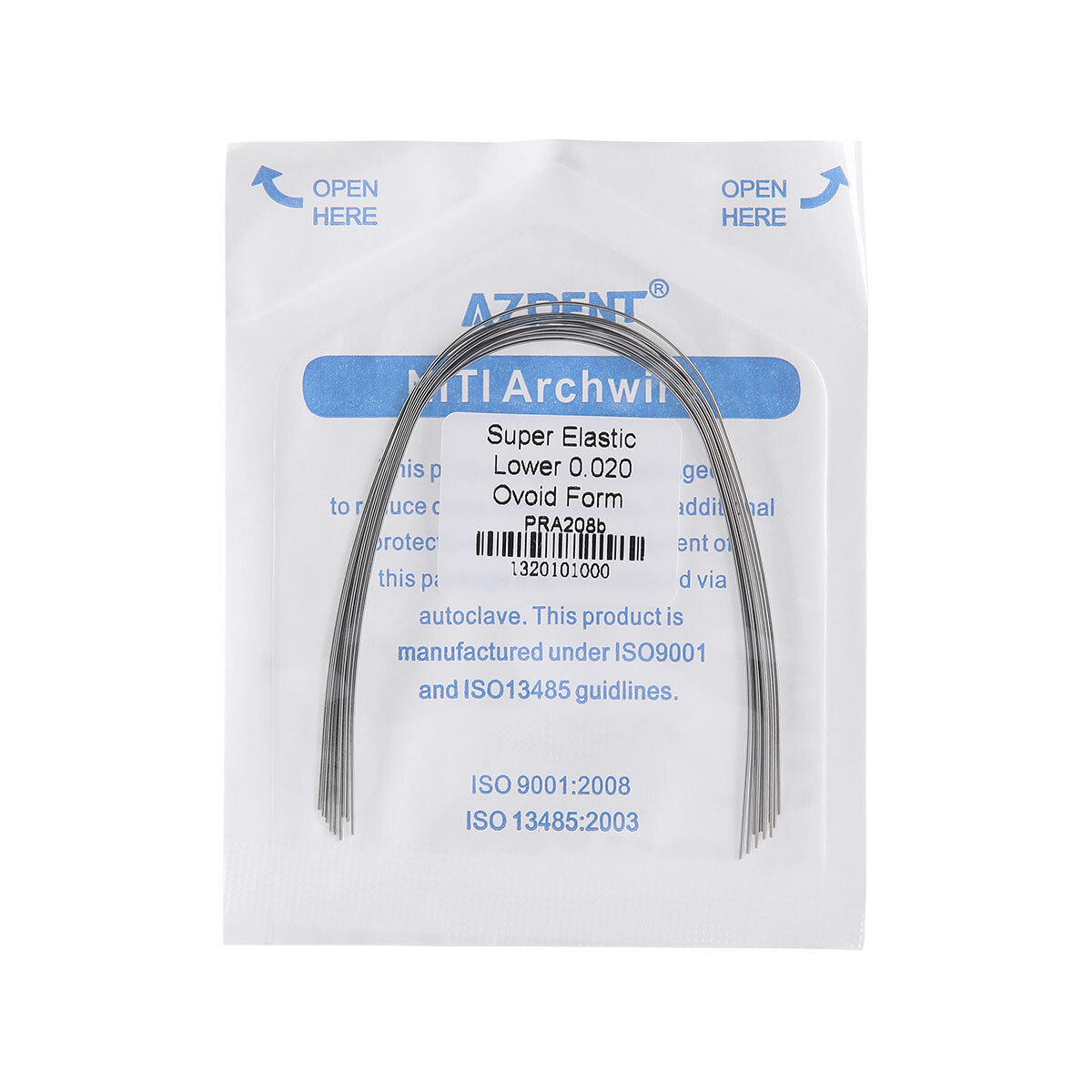 AZDENT Arcos Ni-Ti Redondos y Brackets Ortodoncia Roth/MBT .022/.018