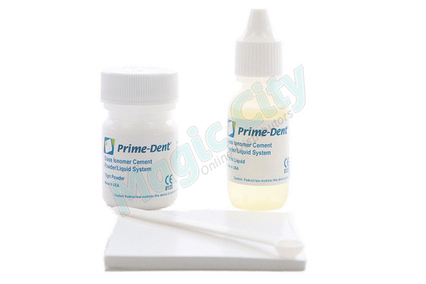 Prime-Dent Permanent Dental Glass Ionomer Luting Cement Kit for Crowns #010-020