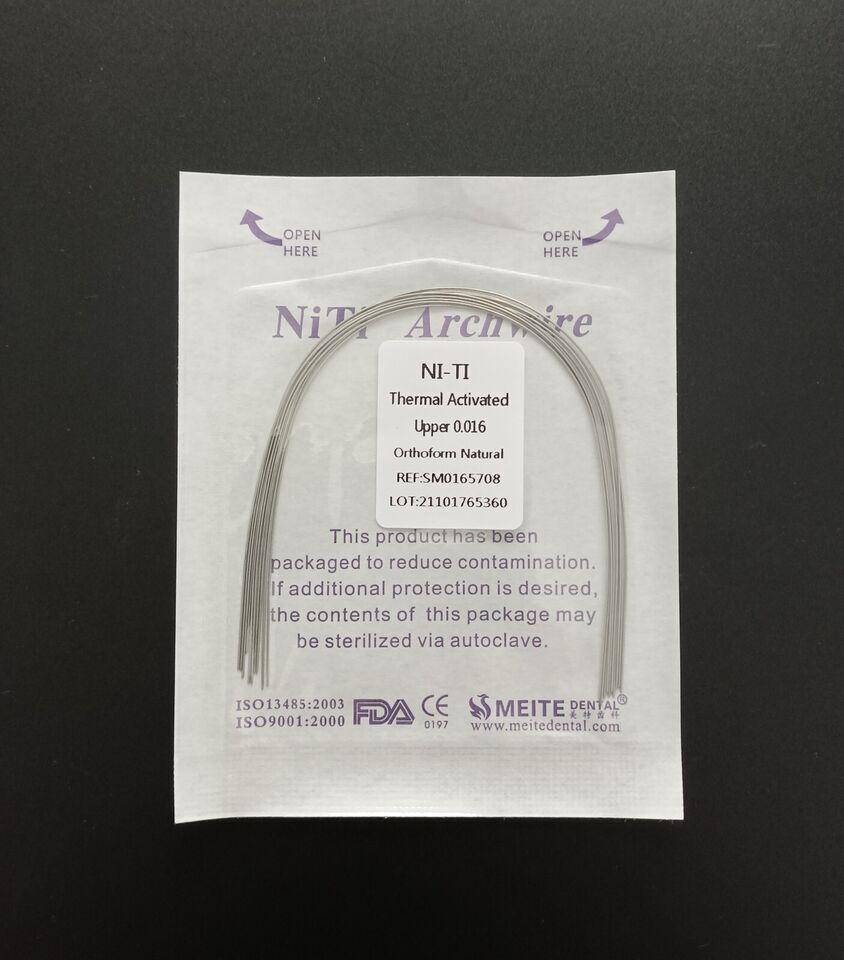 Dental Orthodontic Arcos Thermal Activated Niti Round Arch Wires Natural Form