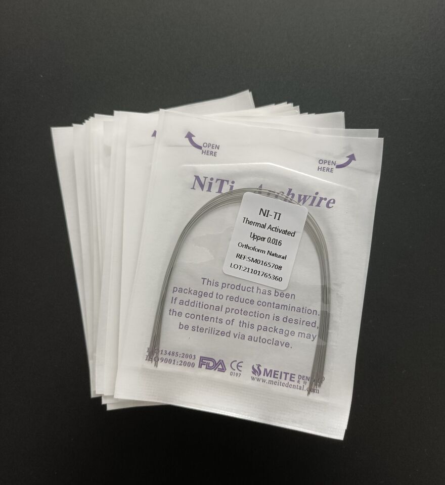 Dental Orthodontic Arcos Thermal Activated Niti Round Arch Wires Natural Form