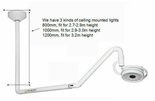 800mm Ceiling-Mounted 36W LED Surgical Exam Light Shadowless Surgical Lamp FDA