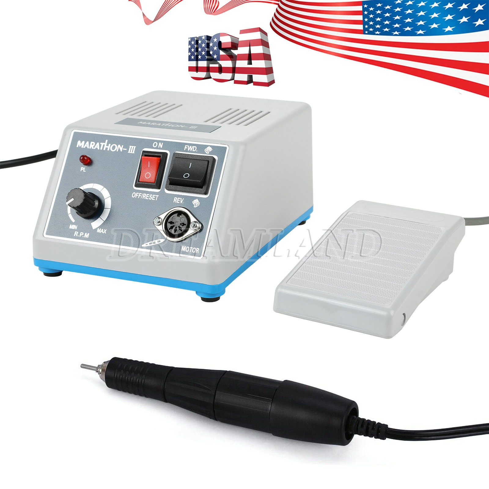 Dental Lab 35K rpm Motor Handpiece+Marathon Electric Micromotor Polishing Unit