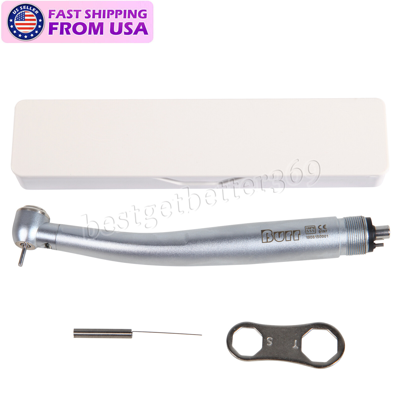 Dental High Speed Handpiece Large Torque Push Button Handpiece 4 Hole US STOCK