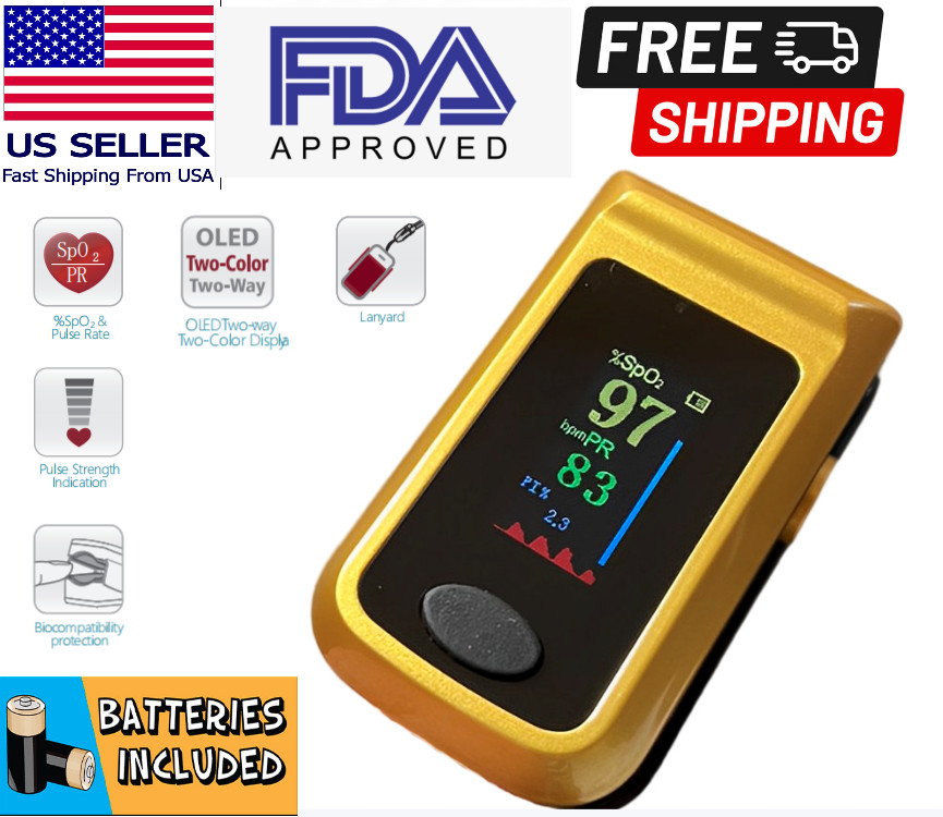 Fingertip OLED Pulse Oximeter Oxygen Saturation SpO₂ Heart Rate Monitor 331