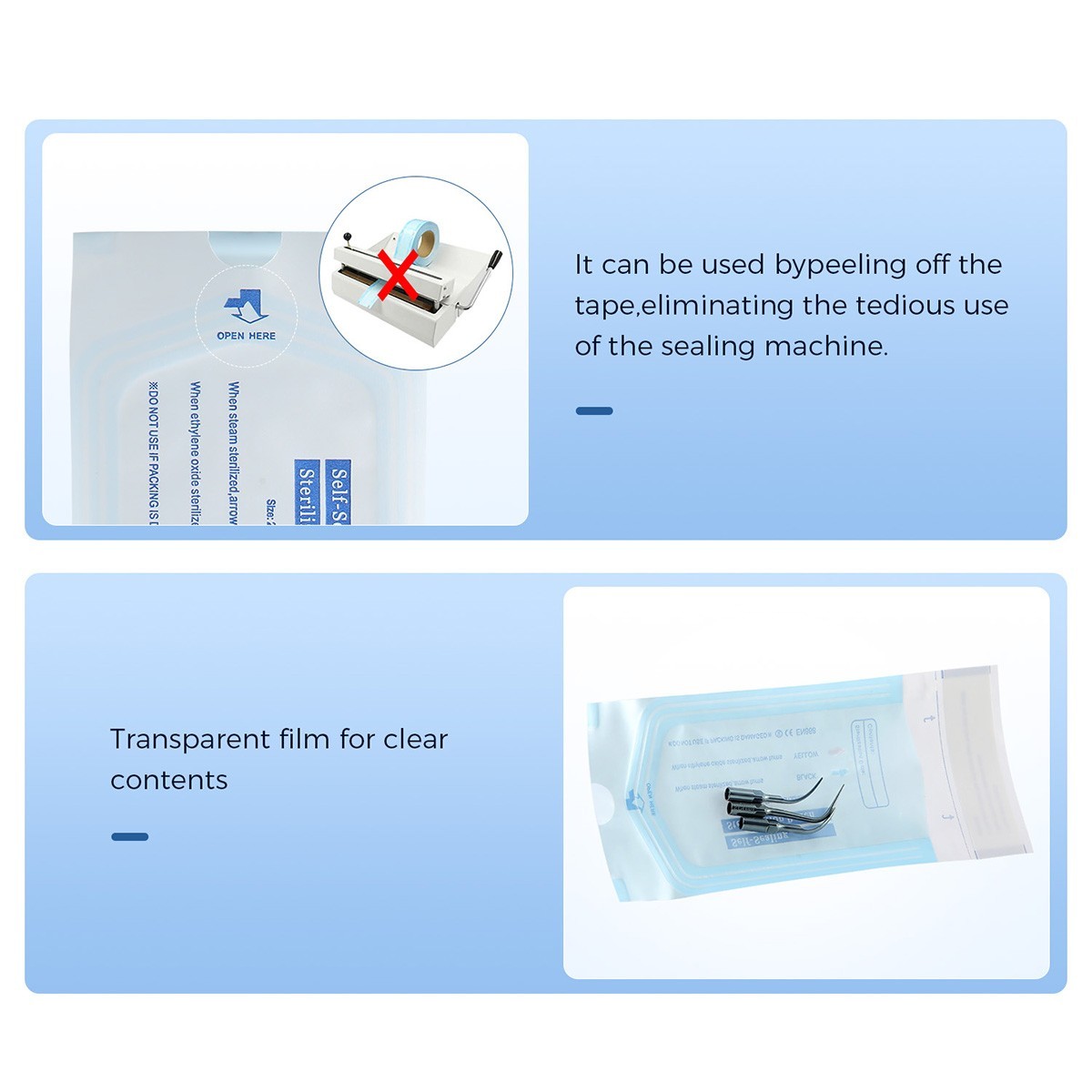 Self Sterilization Pouches Pouch Autoclave, Sterilizer Bags Dental Tattoo Nail