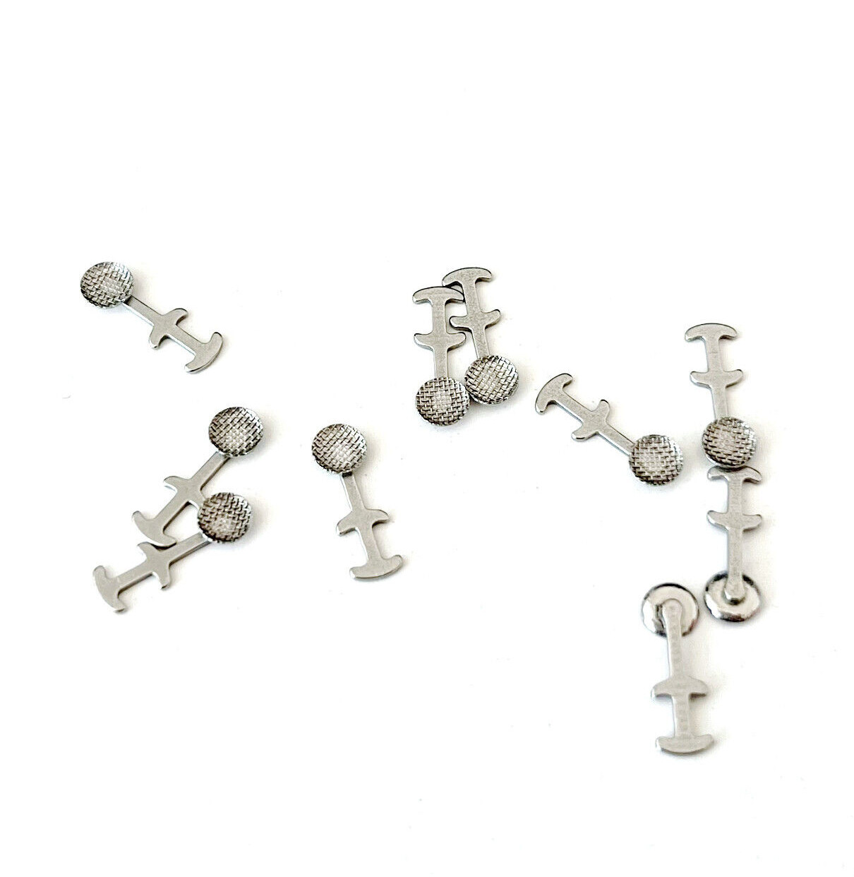 Dental Orthodontic Bondable Crimpable Round Multi-hook Double Lingual Button