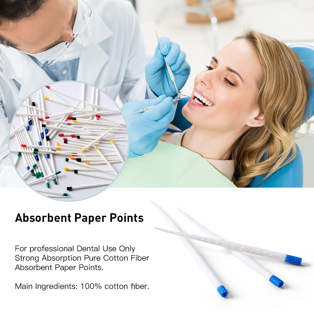 AZDENT Dental Root Endo Absorbent Paper Points PP 0.02/0.04/0.06 15#-40#