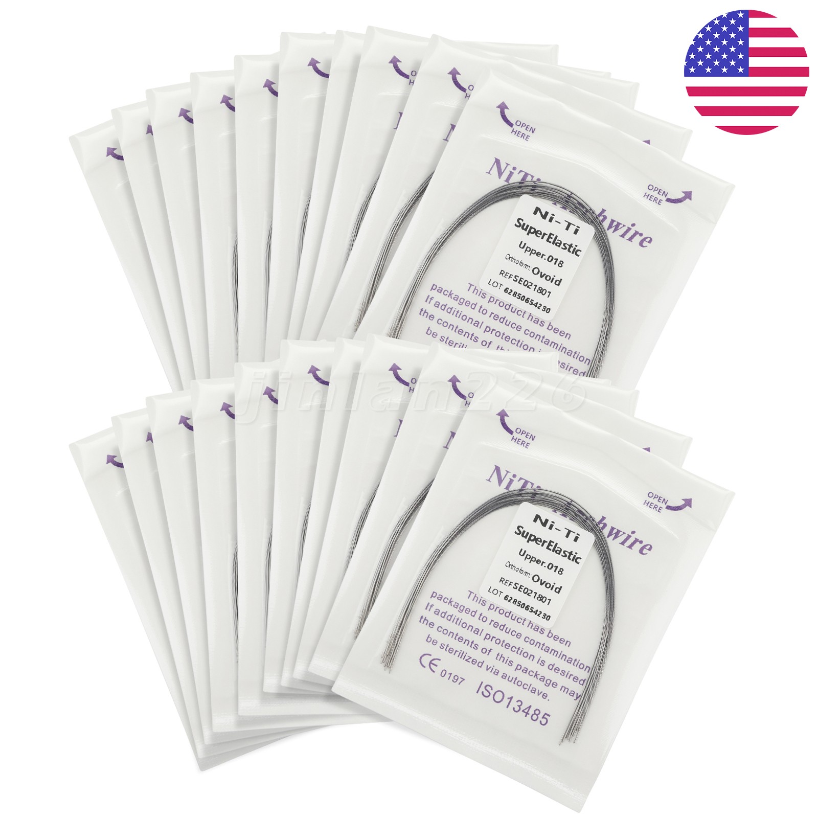 1-100* Dental Ortho Thermal‑Activated Niti Arch Wire Round Ovoid Form Upr.018