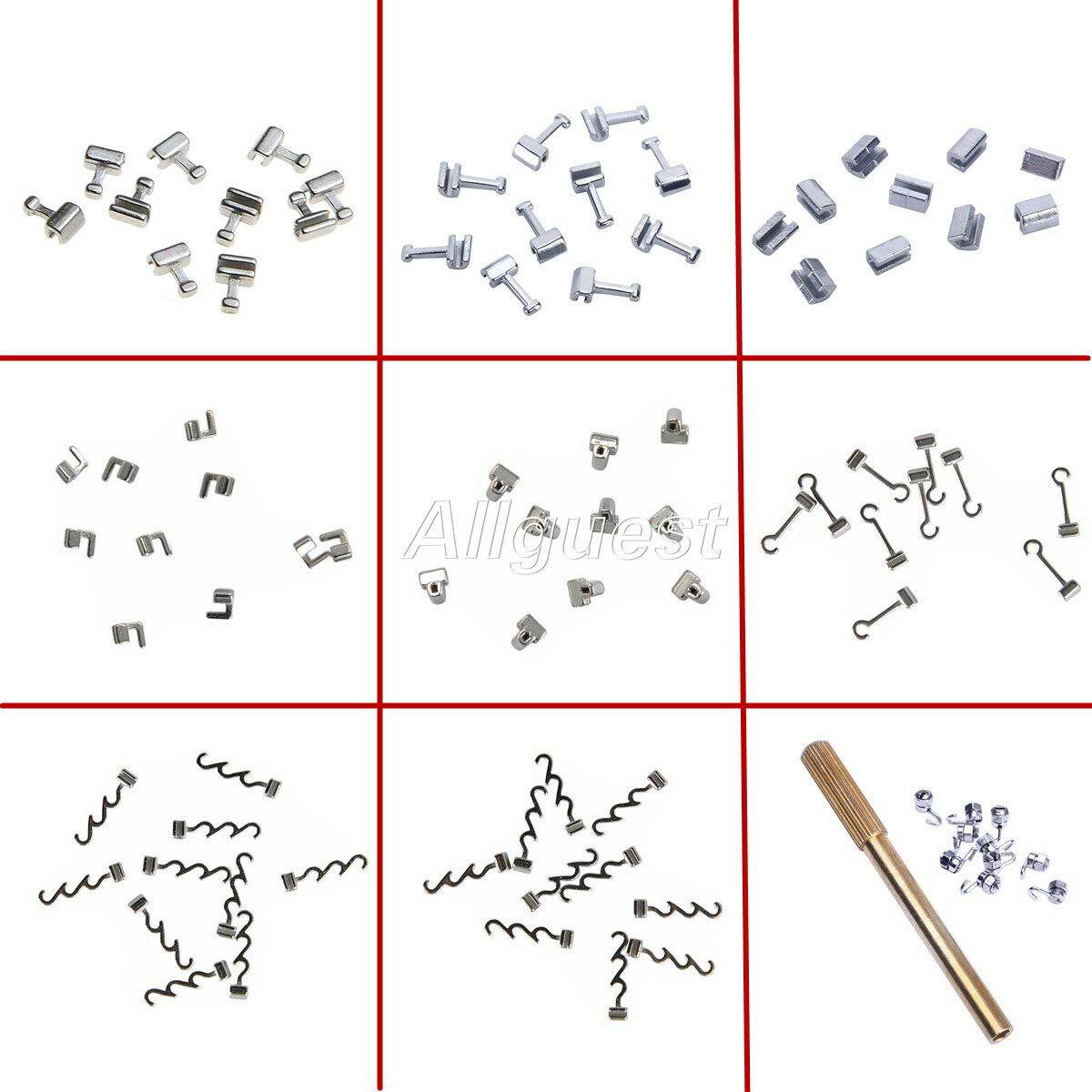 AZDENT Dental Orthodontic Crimpable Hooks Short/Long/Left/Right/Cross/Stops