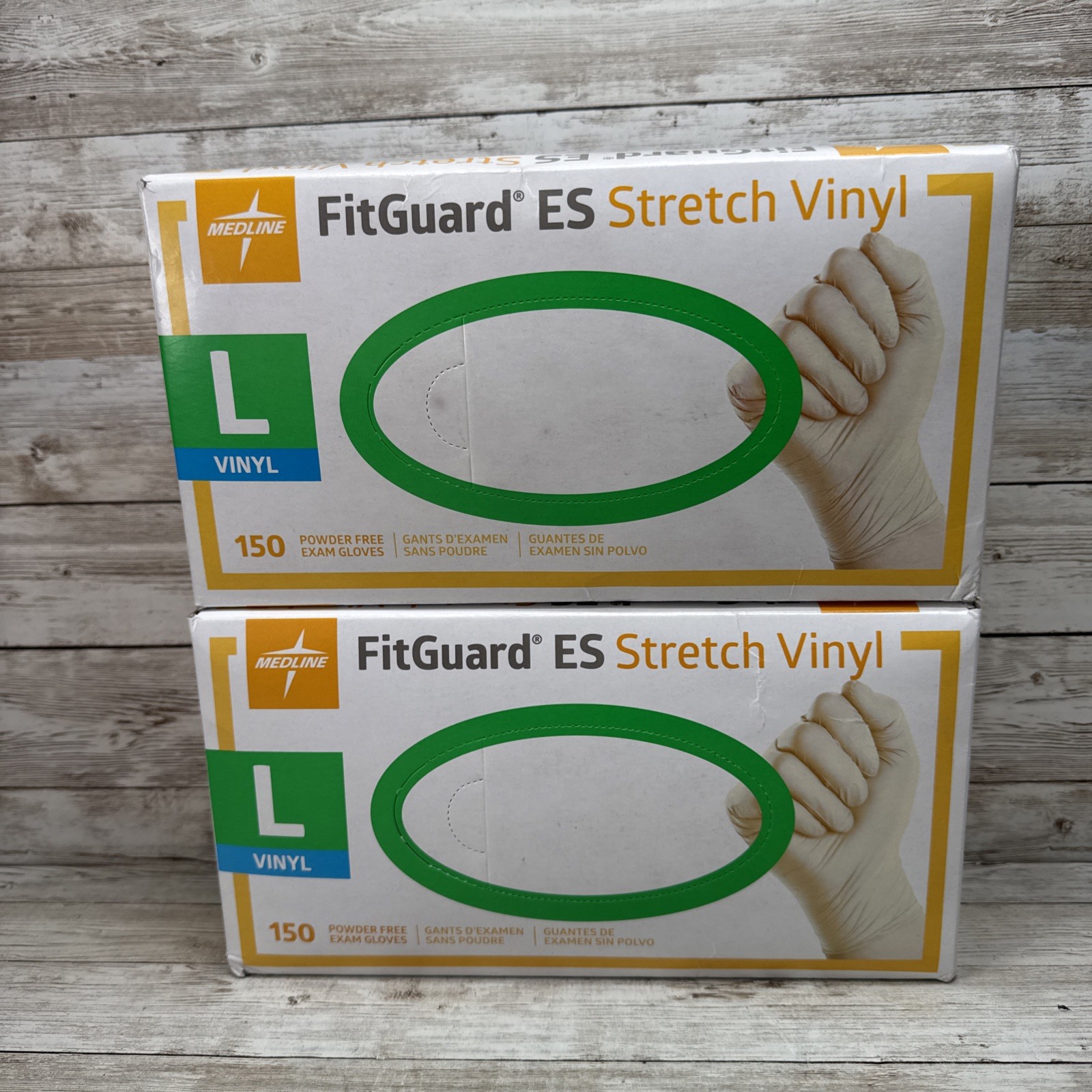 MEDLINE FITGUARD ES Stretch Vinyl Exam Gloves *2 Boxes* Size: LARGE, MANF: 11/21