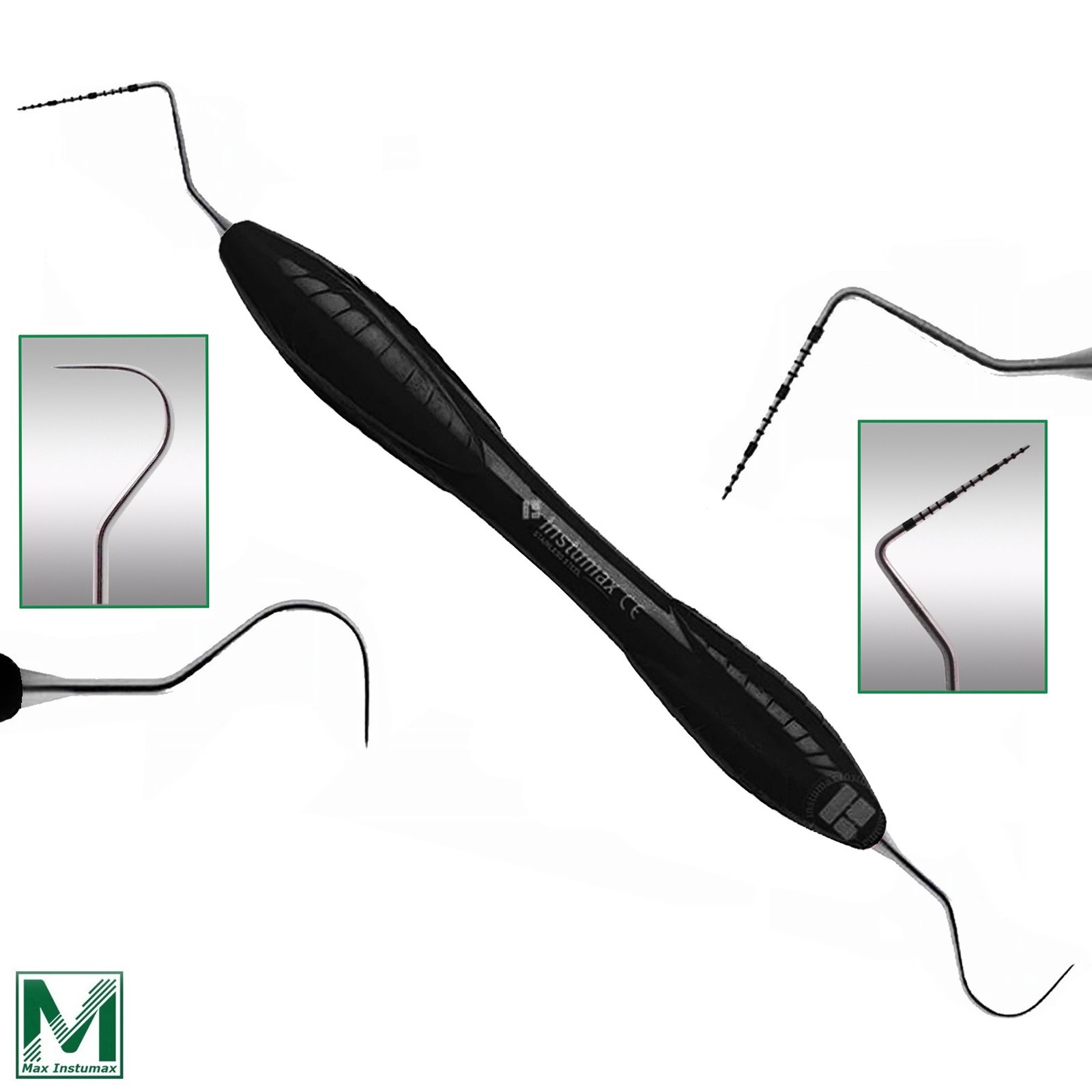 Dental Periodontal Probe UNC 23/15 Explorer Instruments Silicone Handle – Black