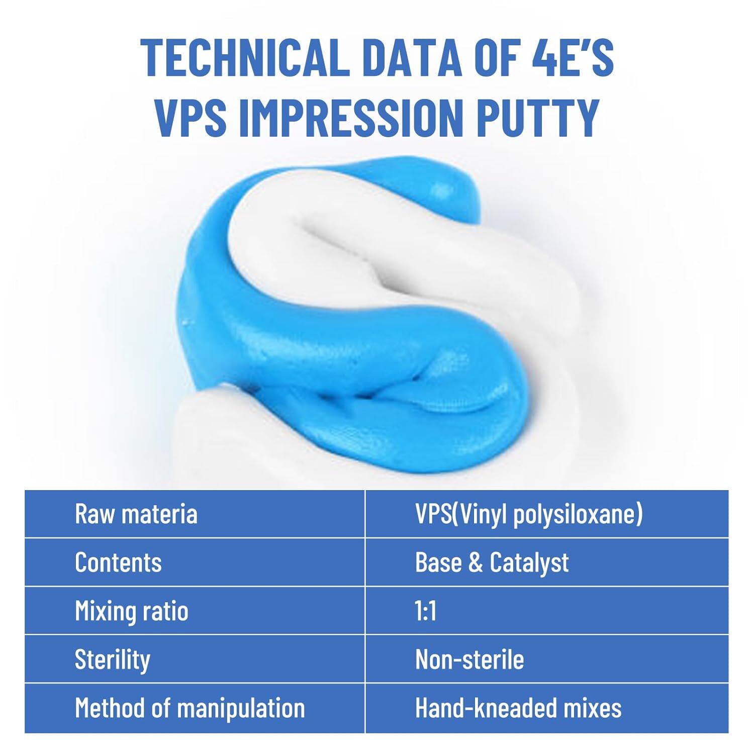New Dental Impression Putty Fast Set 800g VPS Putty (400g Base & 400g Catalyst)