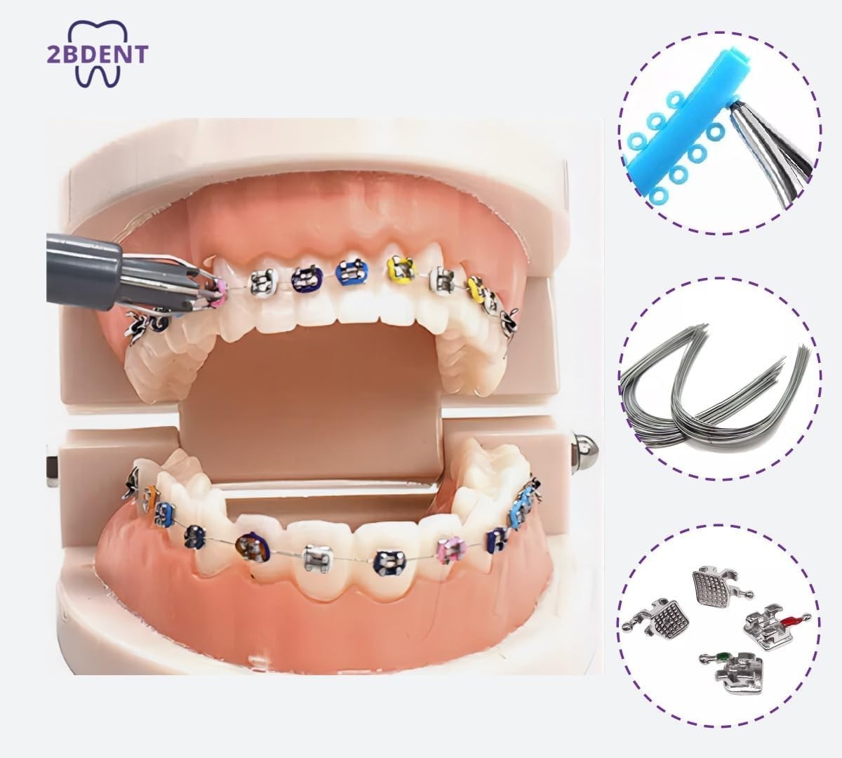 Dental Braces Kit Orthodontic Metal Braces Kit, Orthodontic Ligature Ties Kit