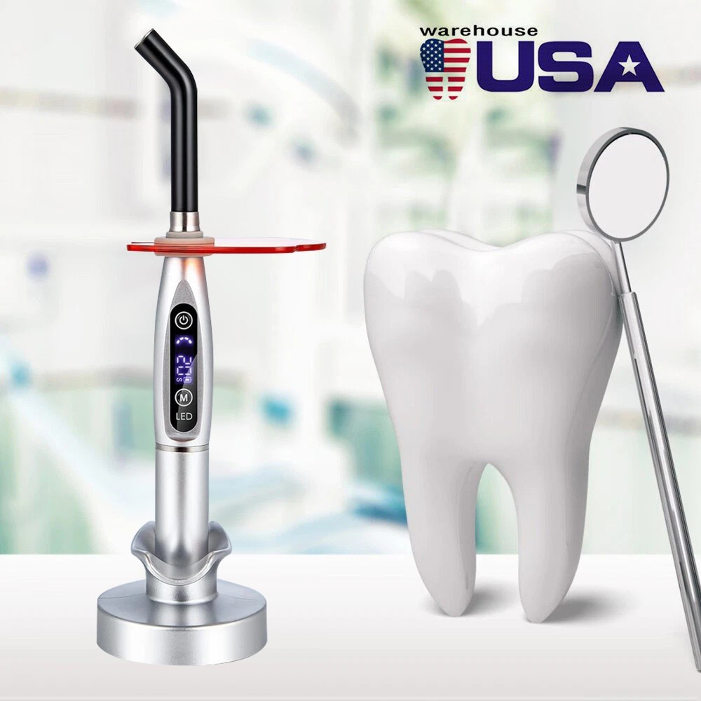 Dental Wireless Cordless LED Cure Curing Light Lamp 2000mw 5W Tool Resin Cure US
