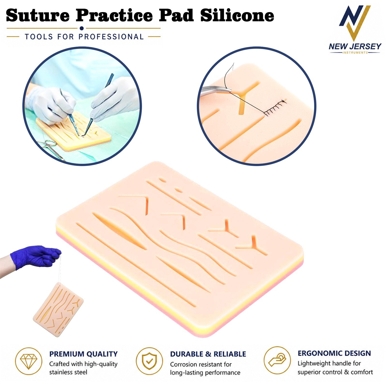 Practice Suture Kit Set for Medical and Veterinary Student Training 6PCS Set CE