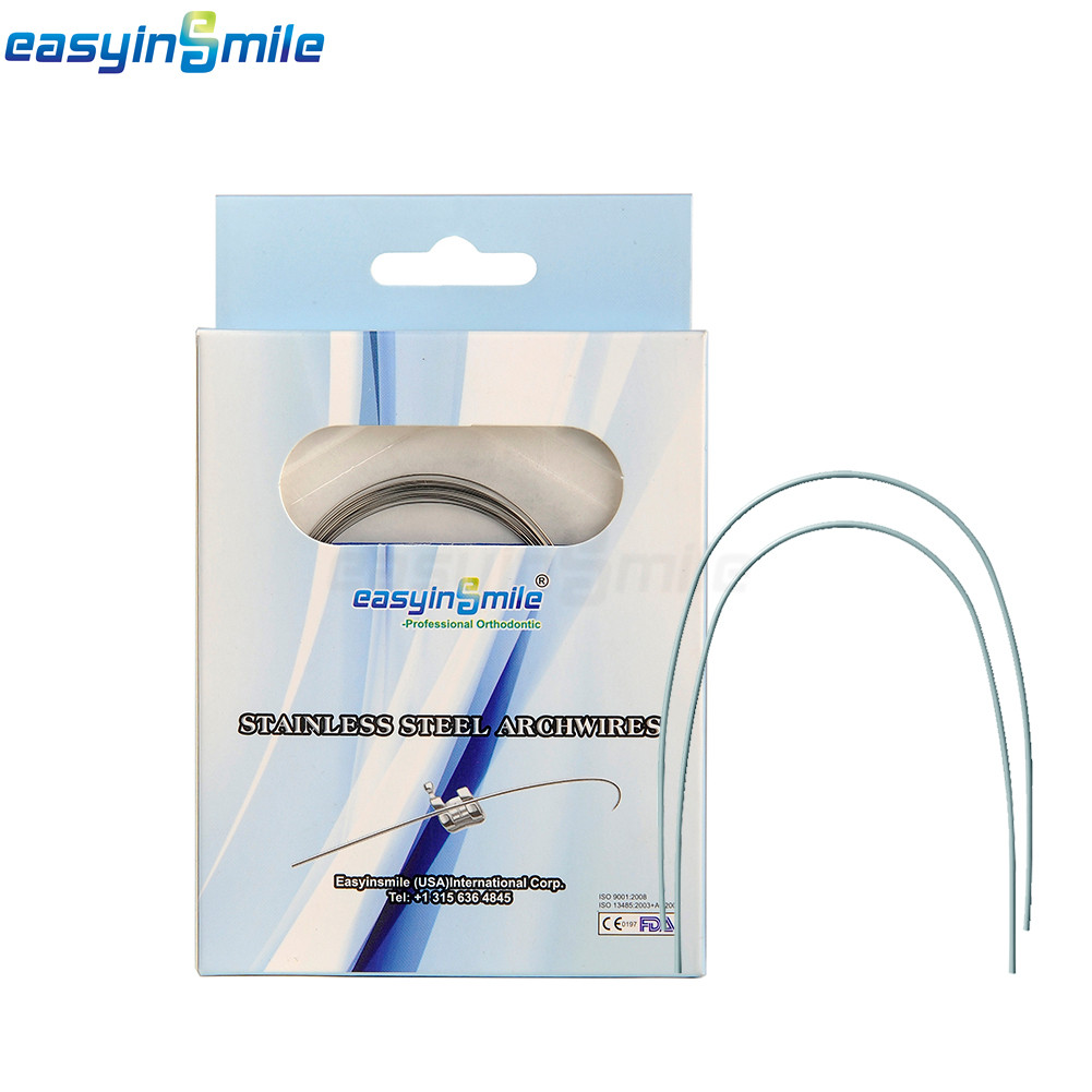 10Pk Dental Ortho Natural Stainless Steel/NITI Arch Wires Round 12-16-18-22 U/L