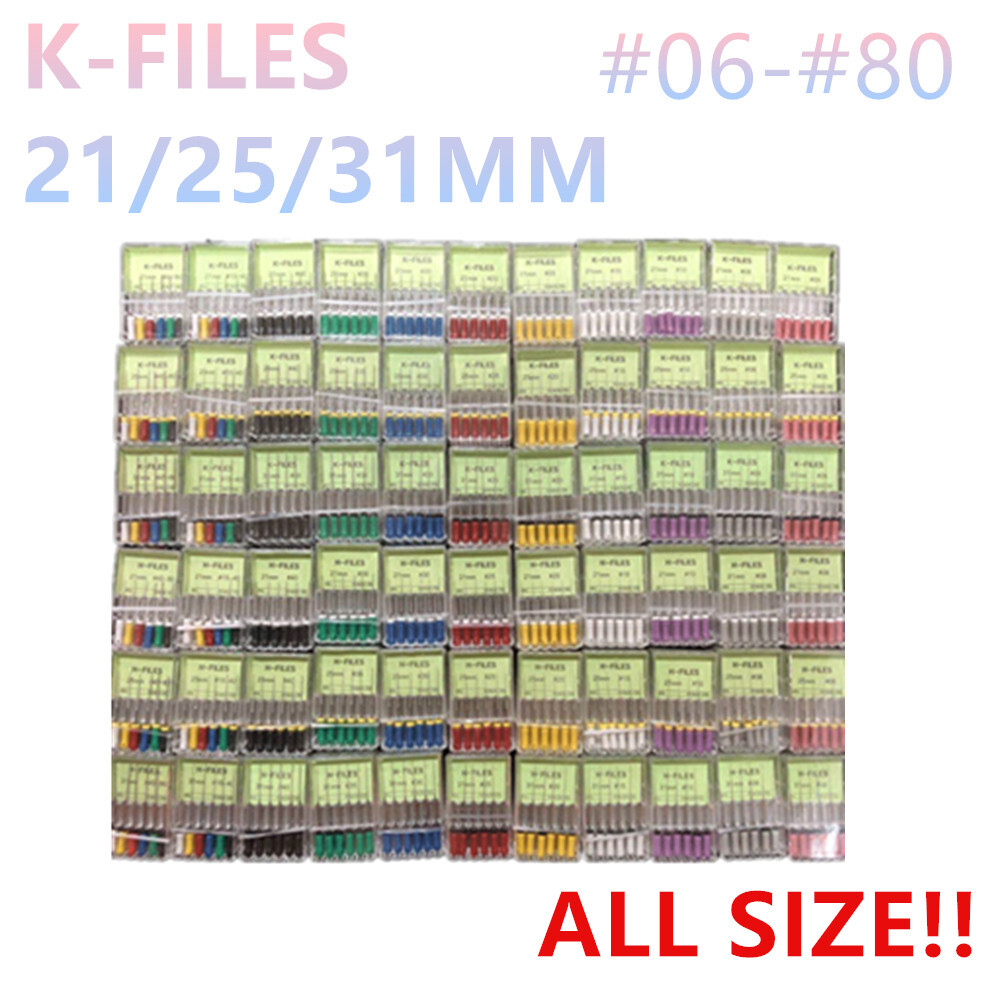 Dental Endo K-FILES Root Canal Stainless Steel Hand Use 21/25/31mm All Sizes