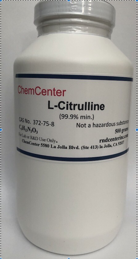 L-Citrulline, Powder, High Purity, 99.9% min., 500 grams