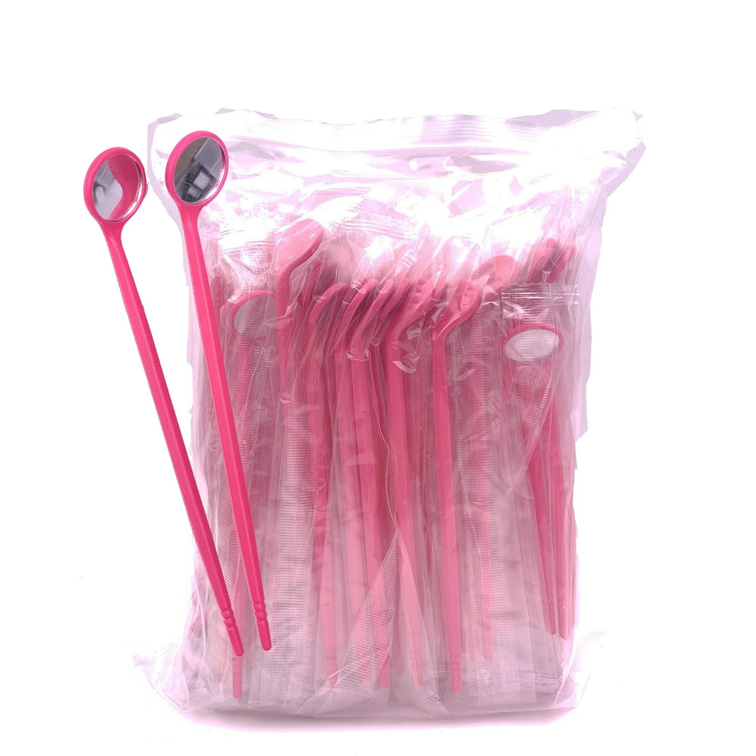 100 espejos bucales desechables para examen dental con asa