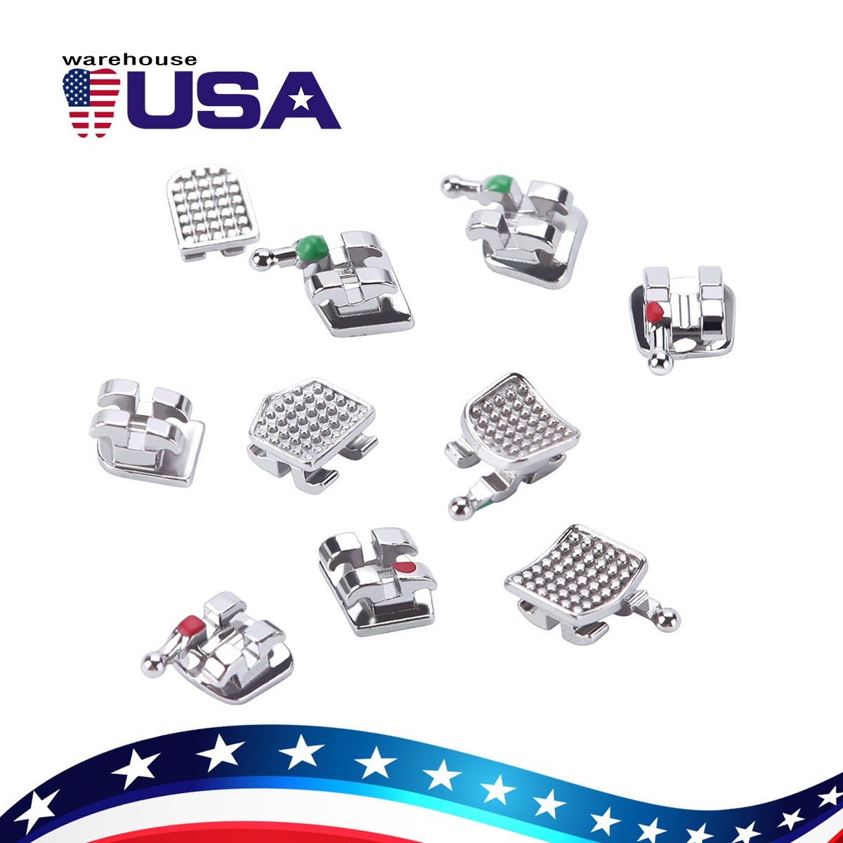 Dental Orthodontic MIM Monoblock Bracket Braces Mini Roth/MBT 022/018 Hooks 345