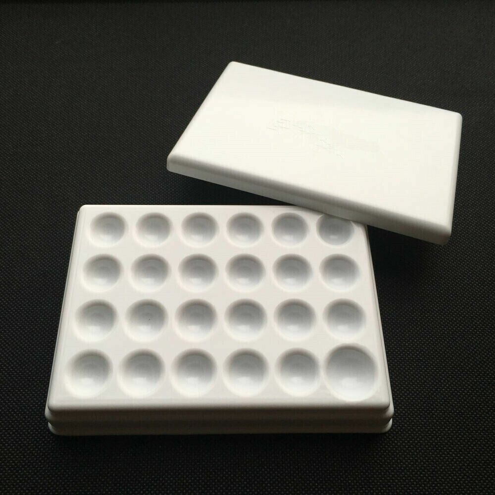 Dental Lab Porcelain Glaze Ceramic 24 Pits Material Watering Wet Tray Plate Tool