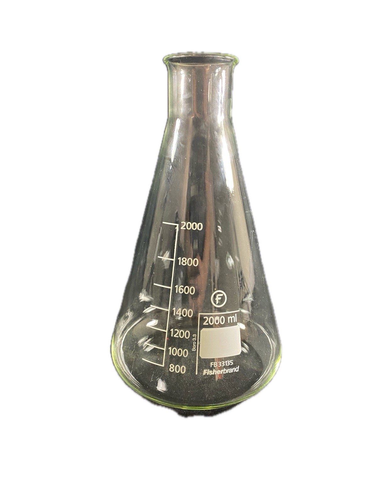 FISHERBRAND 2000mL Heavy Wall Glass Graduated Erlenmeyer Flask FB33135