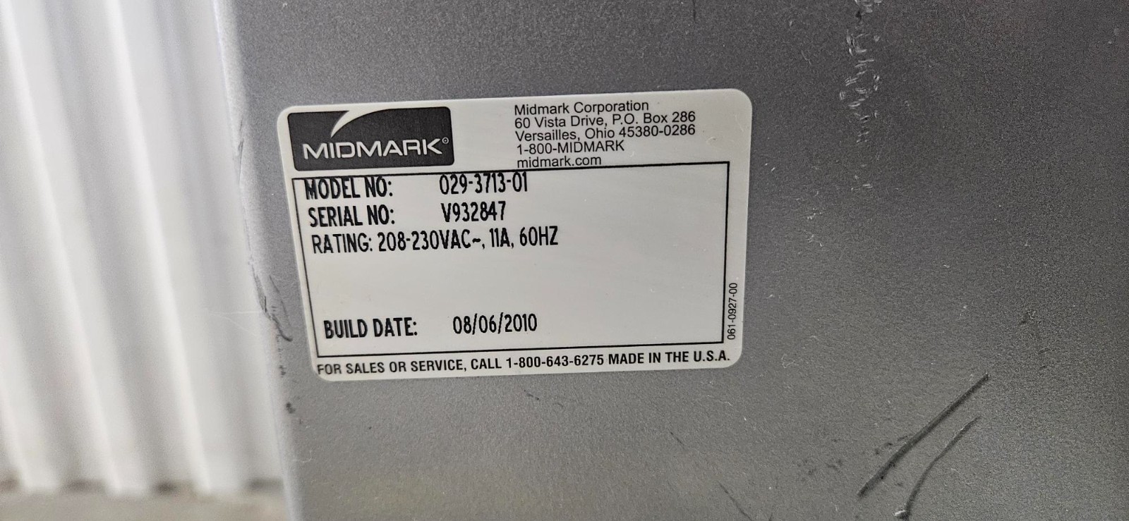 Midmark PowerVac Model 029-3713-01