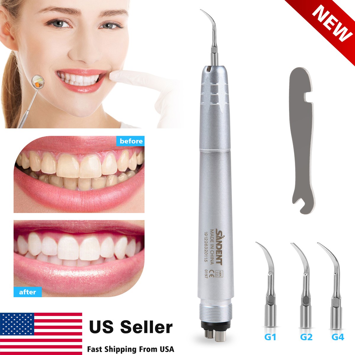 Dental Cordless Hygiene Prophy Handpiece /Ultrasonic Air Scaler Handpiece