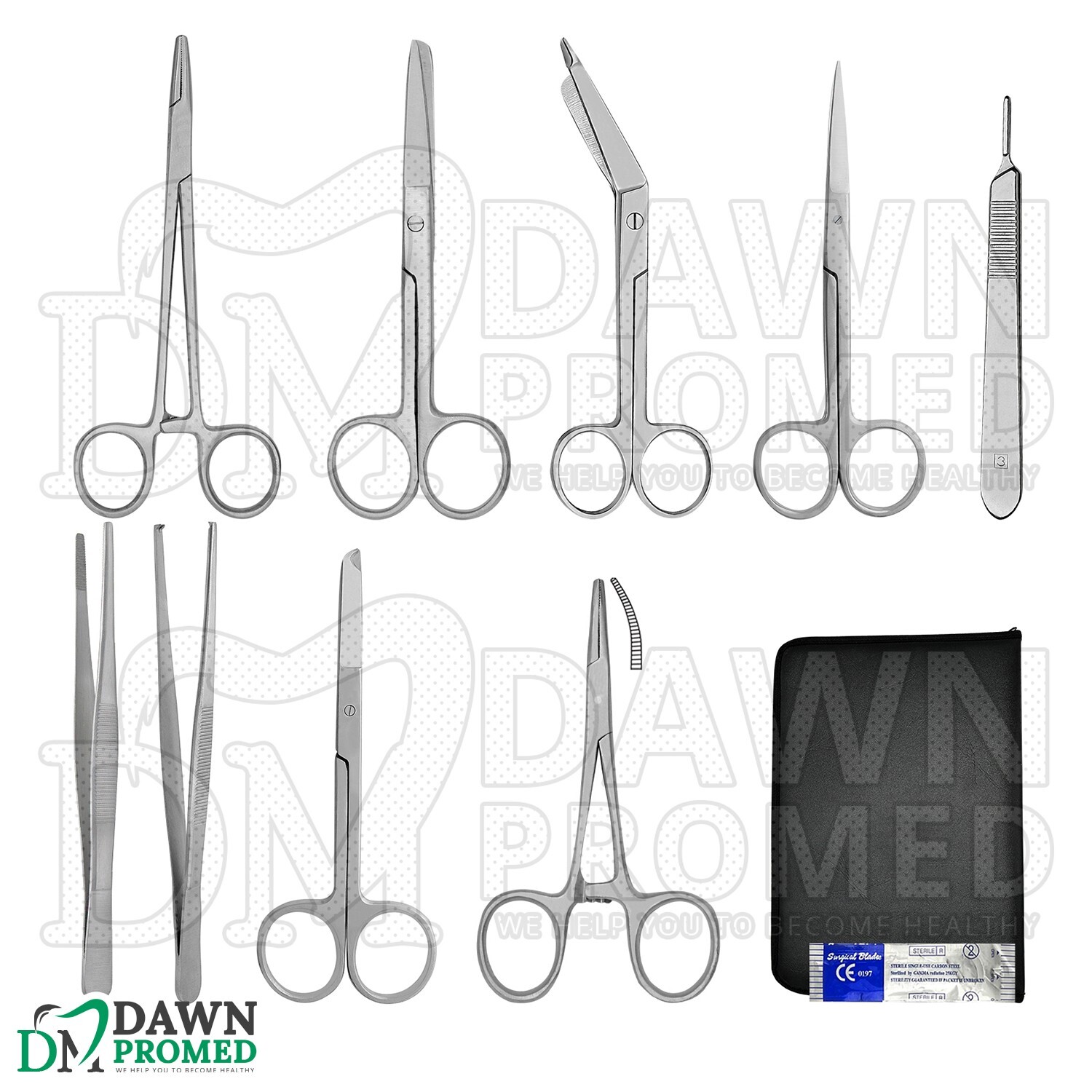 10 Pcs Minor Surgery Student Kit Medical Surgical Instruments Set German Grade