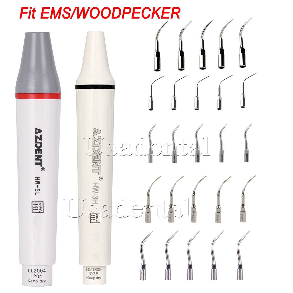 Dental Ultrasonic Scaler Handpiece LED Fit EMS/ 5Pc Piezo Scaler Tips