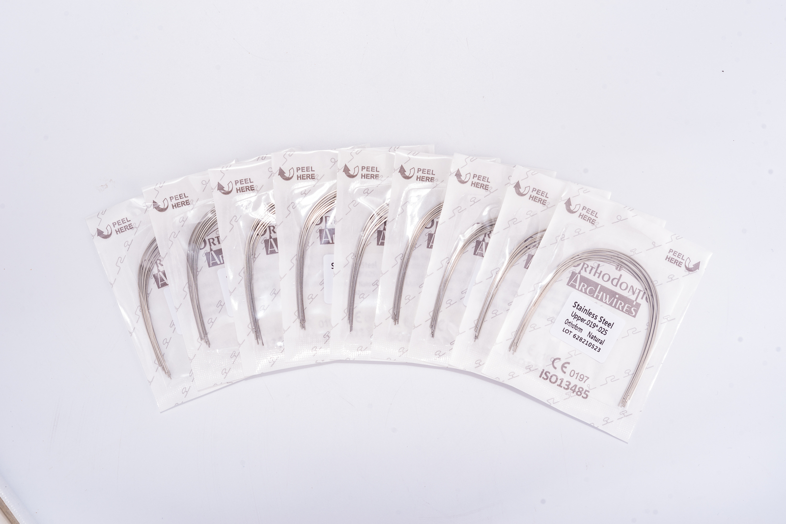 10Pk Dental Ortho Natural Stainless Steel/NITI Arch Wires Round 12-16-18-22 U/L