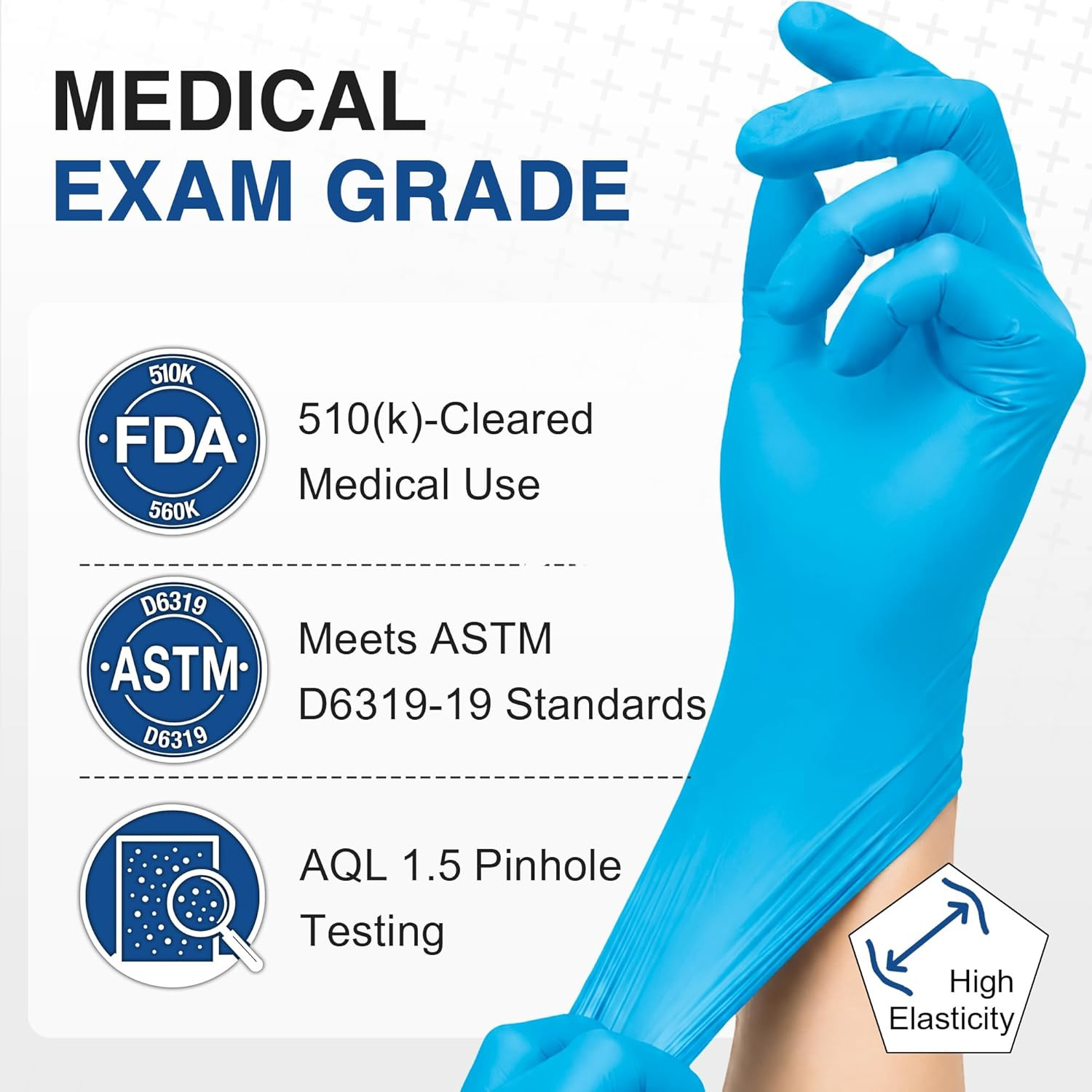 Schneider Nitrile Exam Gloves, Medical Grade Blue Disposable Gloves Latex Free,