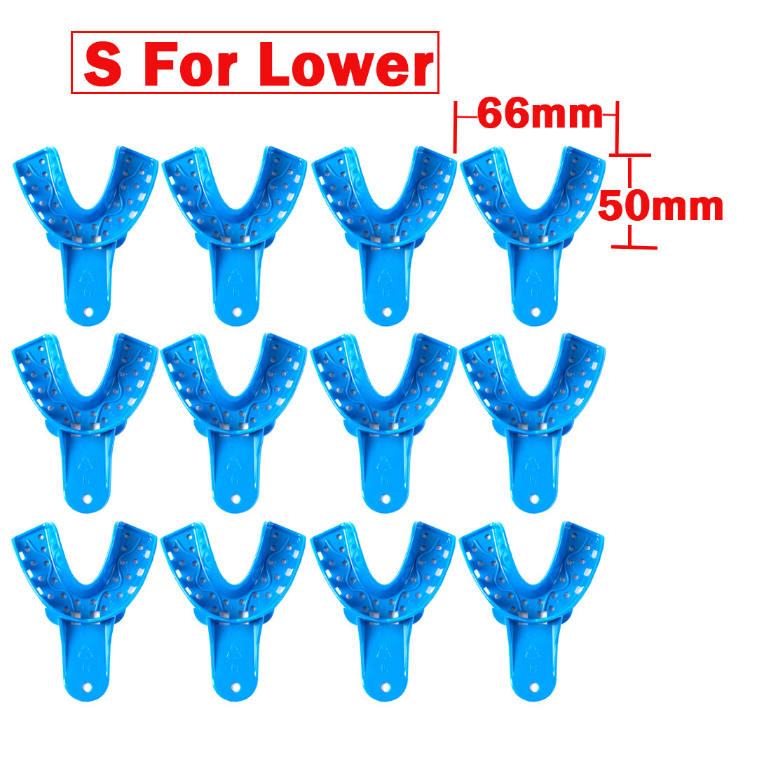 12 Pcs Dental Impression Trays Perforated Plastic Autoclavable Trays EASYINSMILE