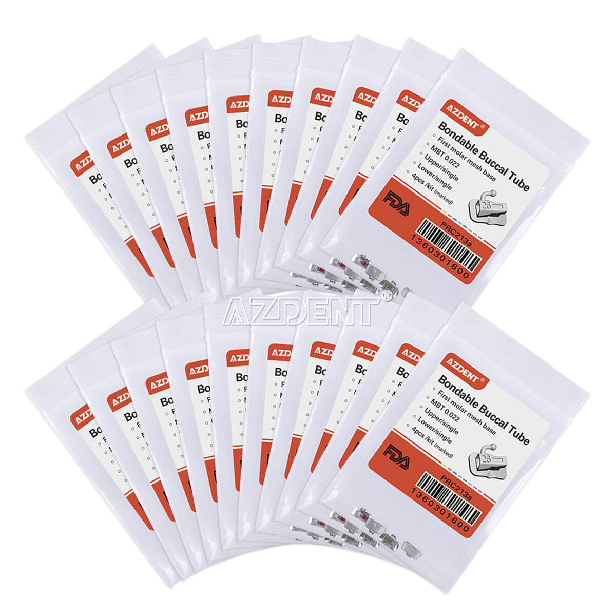 AZDENT Dental Ortho Buccal Tubes 1st Molar MBT 0.022 Bondable Non-Convertible