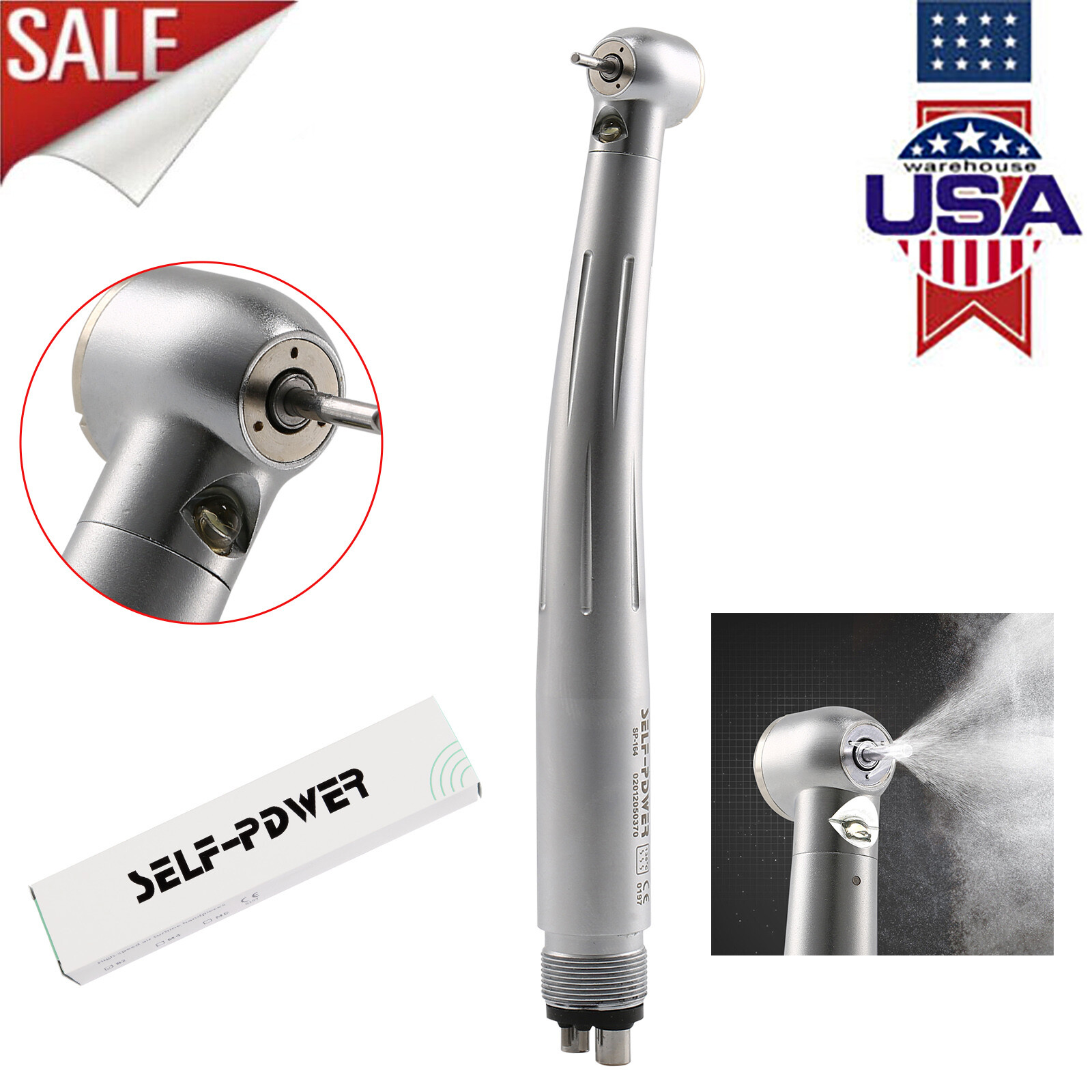 Dental Fiber Optic LED E-generator High Speed Handpiece 2/4H / 4H Coupler PDM