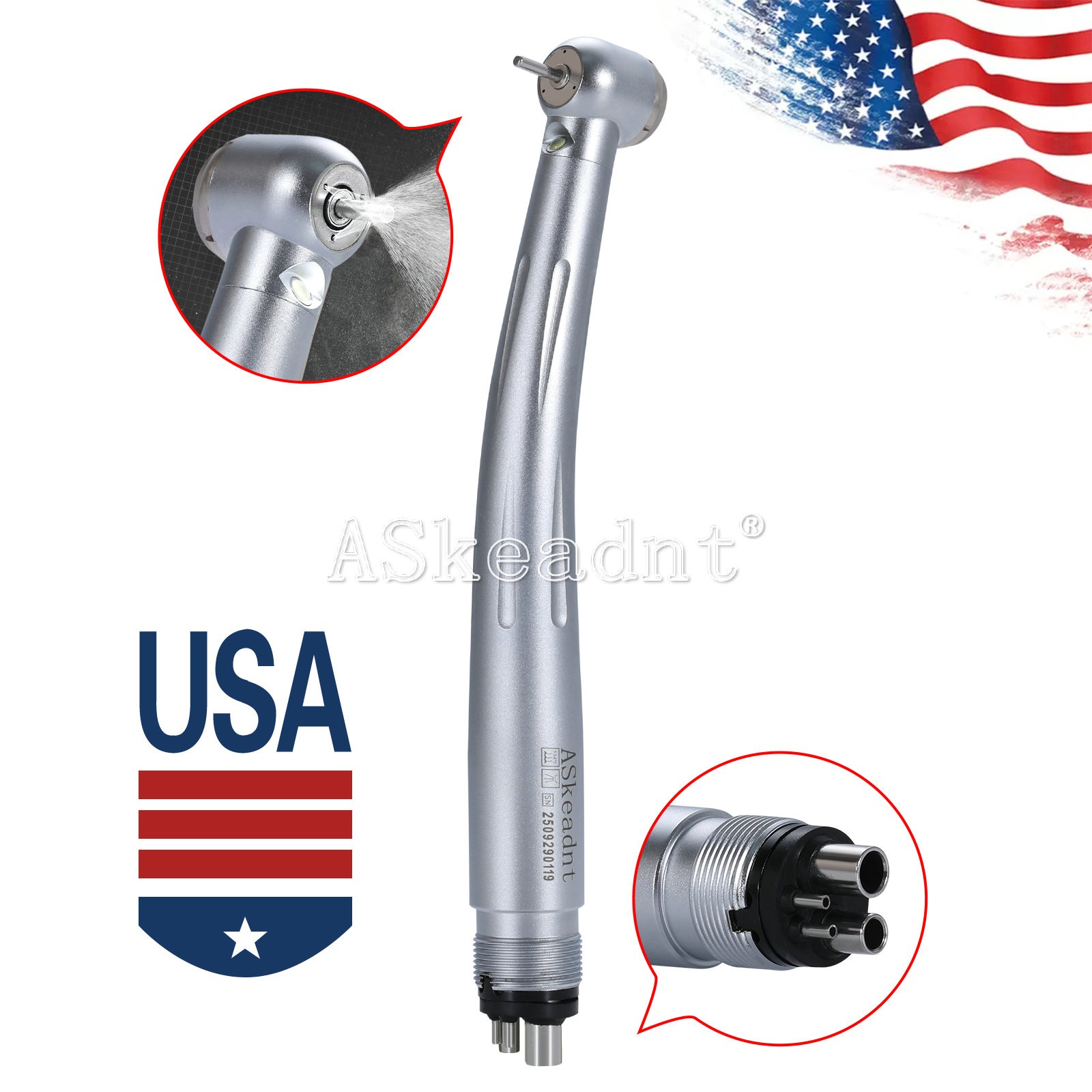 Dental LED E-generator Handpiece Ceramic Bearing 4Hole large torque for KAV
