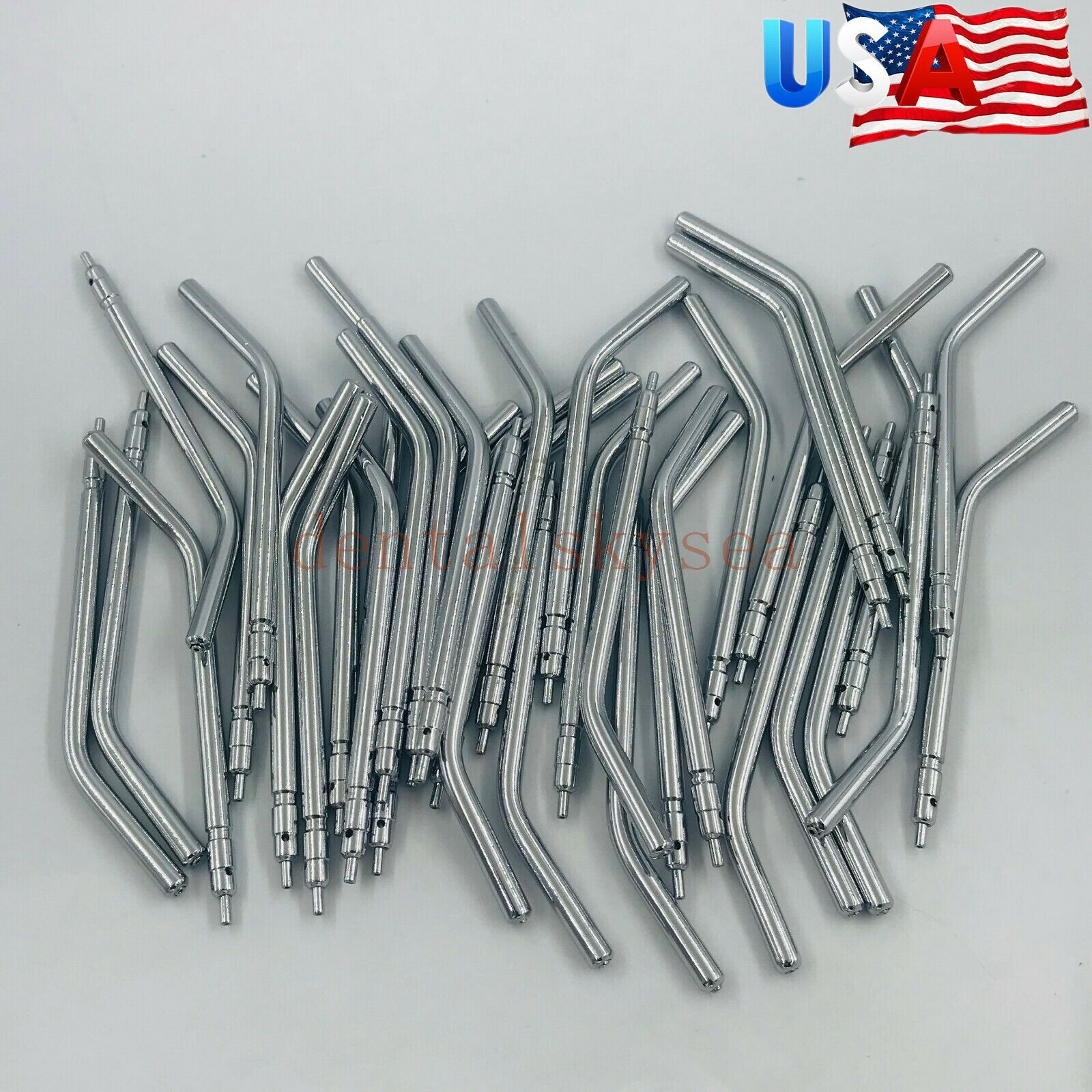 50pcs Dental Syringe Nozzles 3-in-1 Alloy Spray Tips Three Way Air Water Syringe