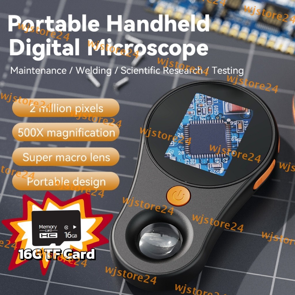 500X Digital Microscope 1080P 2.0inch Video Coin Microscop with 16G TF card