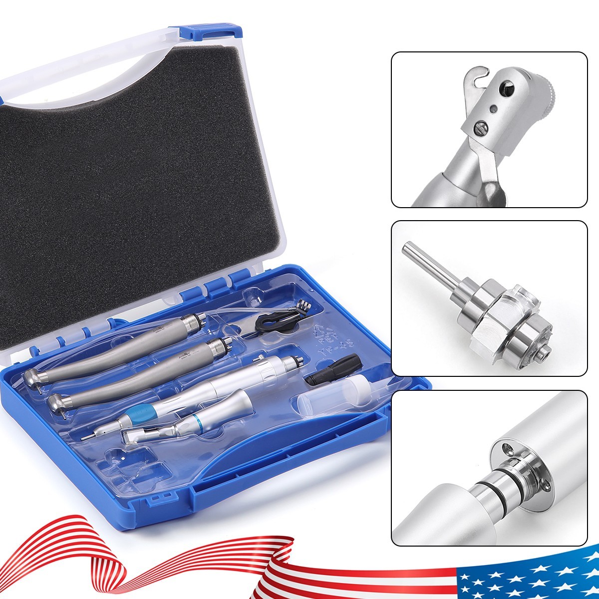 1 Set Estilo Dental 4 Agujero Alta y Baja Velocidad /Kit de Pieza de Mano de