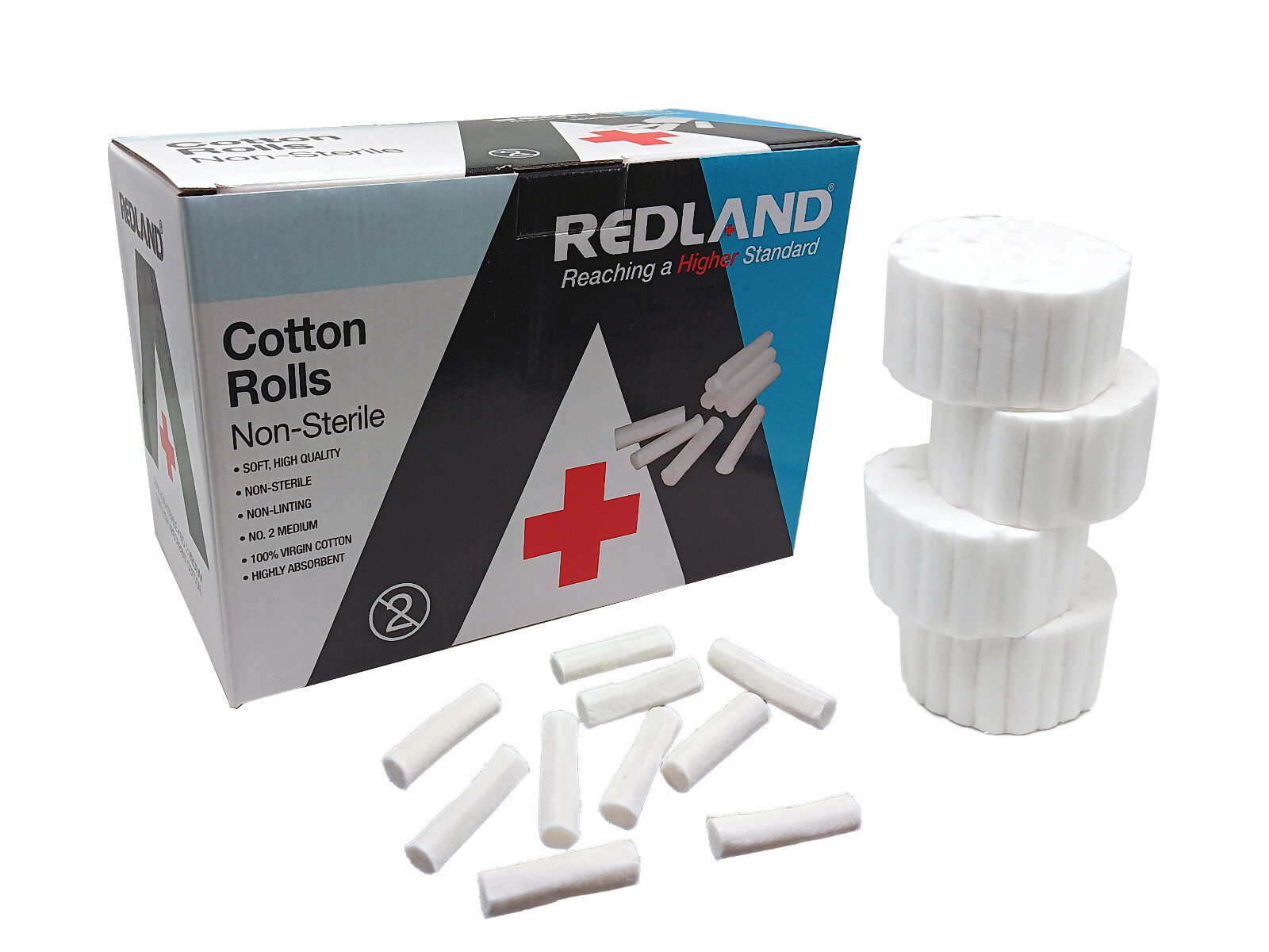 REDLAND Dental Medical Vet Beauty COTTON ROLLS #2 MEDIUM Non-Sterile