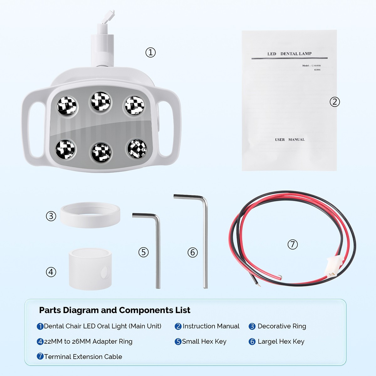 6 LED Dental Oral Light Operating Lamp Induction For Dental Unit Chair Tool